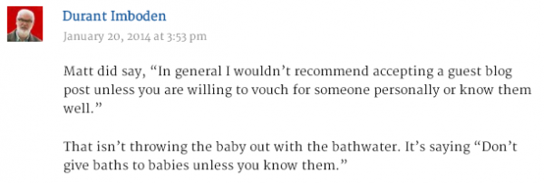 Comment on Matt Cutts Guest Blogging Quote