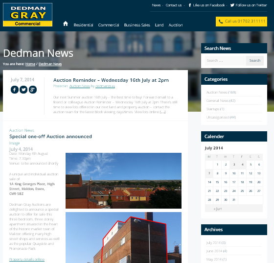 Dedman Gray web blog design