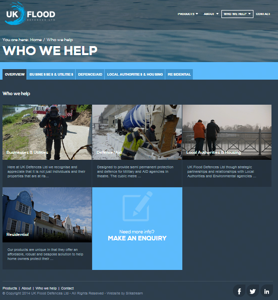 UK Flood Defences Web Design