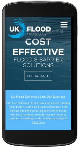 UK Flood Defences Mobile Web Design