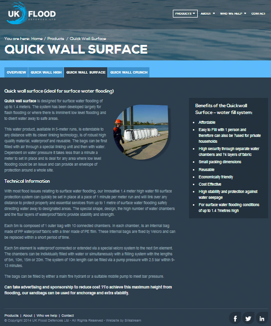 UK Flood Defences Web Design