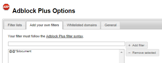 Adblock Plus disabled by default