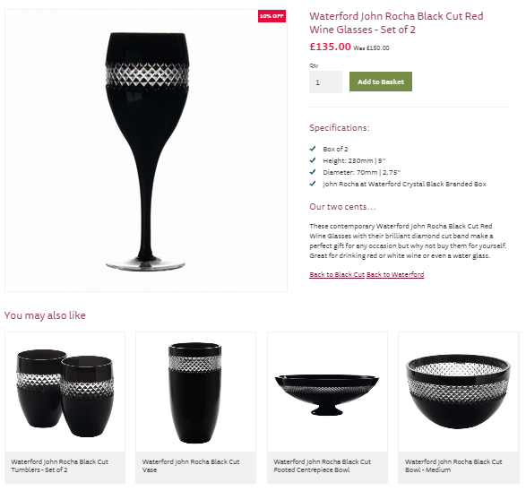 Just Glassware Product Page