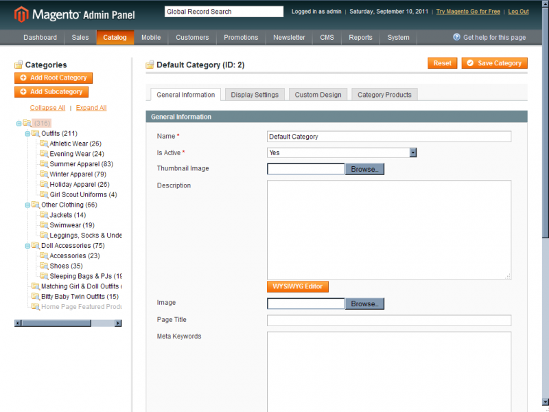 Magento User Interface