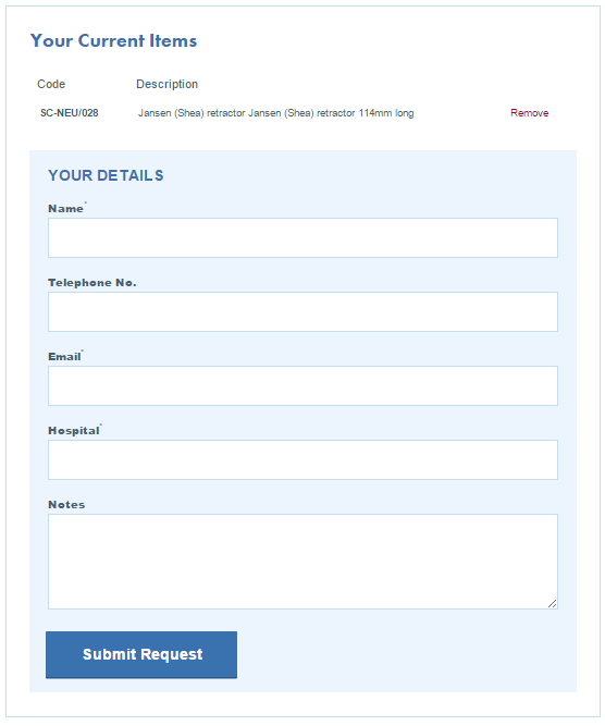 Surgical Holdings contact form