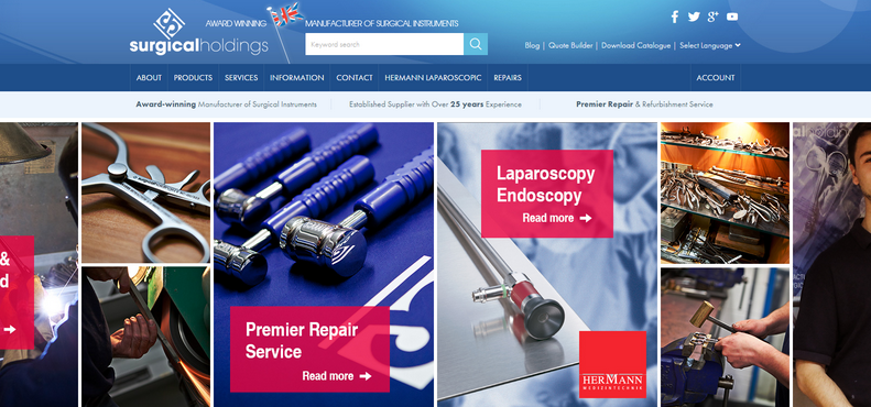 Surgical Holdings Homepage Design