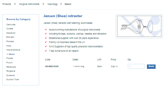 Surgical Holdings Product Page