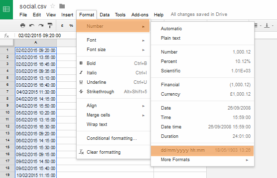 Number Format in Google Sheets