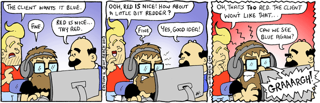 Red and Blue Web Design Comic