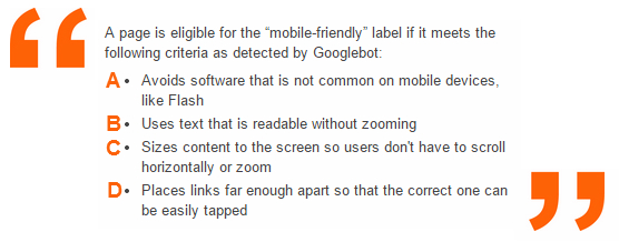 Google Webmasters: Mobile Friendly Label