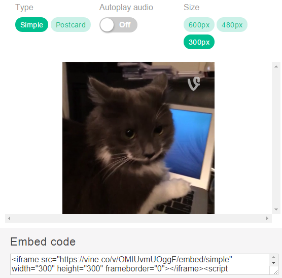 Vine Embed Code