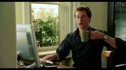 Jim Carrey at Computer