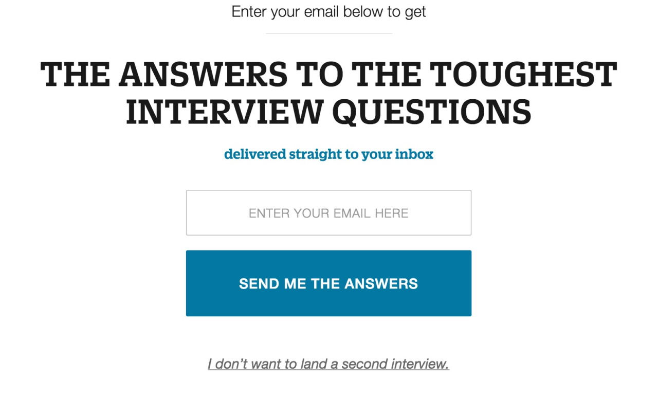 I don't want to land a second interview