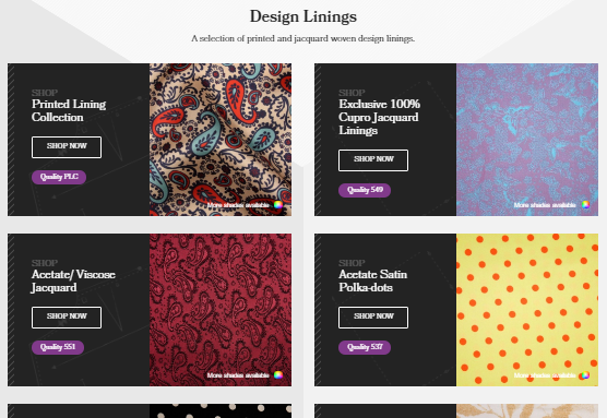 The Lining Company Subcategory Design