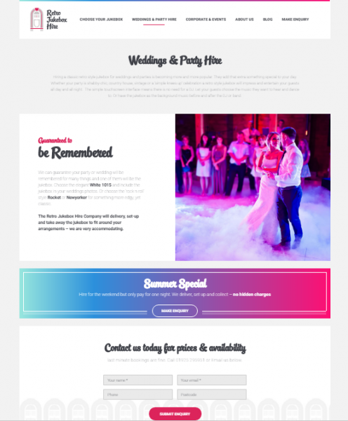 Retro Jukebox Landing Page Design