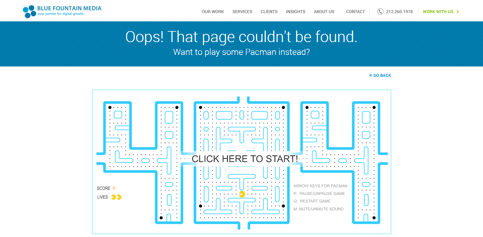 Blue Foundation Media 404 page