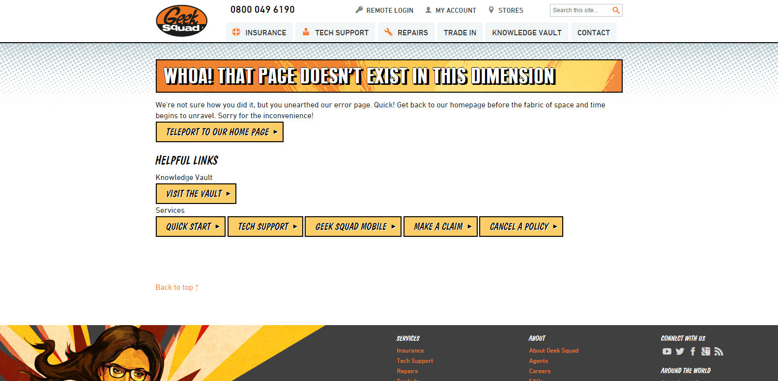 Geek Squad 404 page