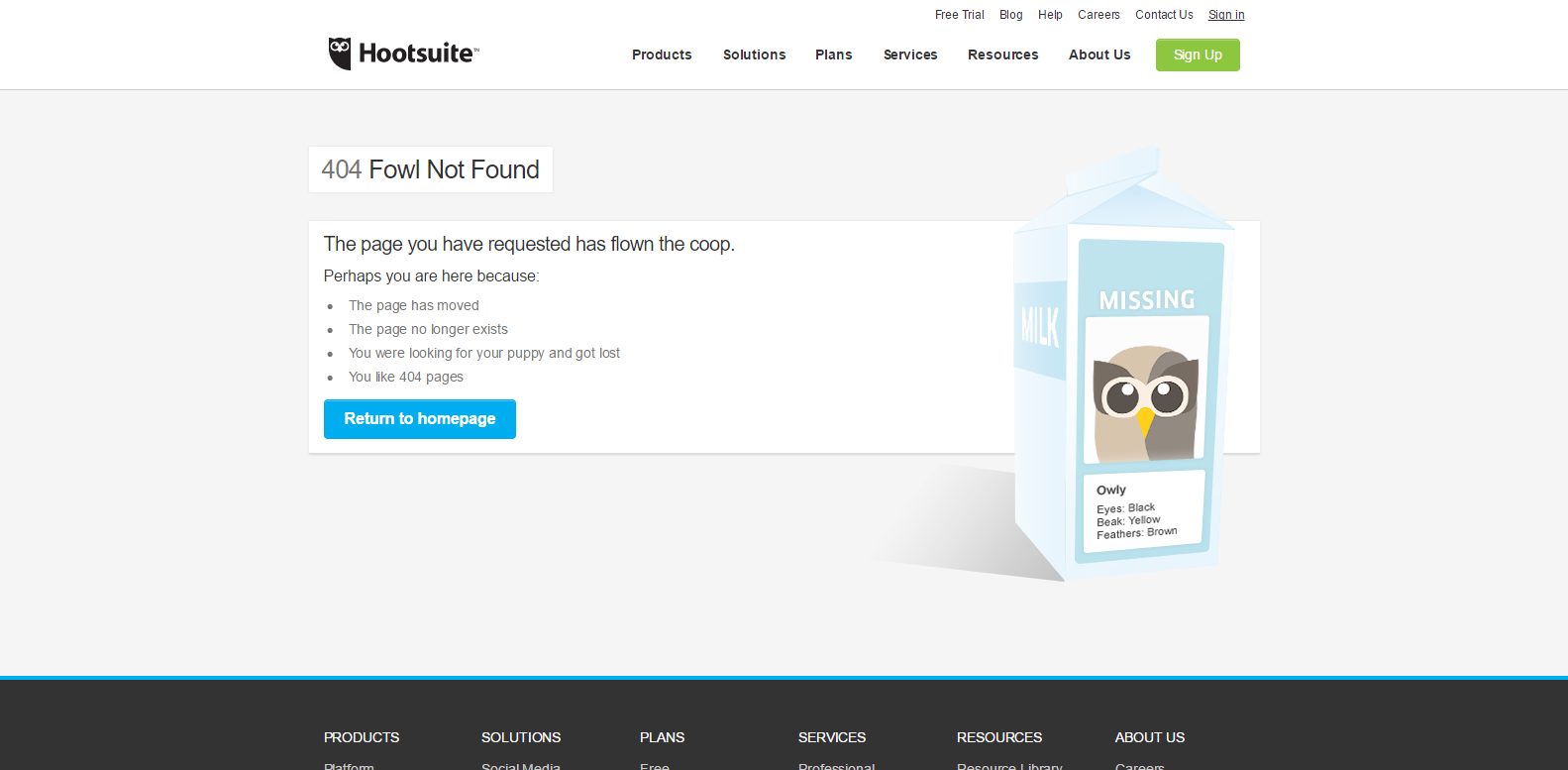 Hootsuite 404 page