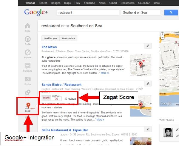 Screenshot Google Local